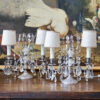 French Silver & Glass Girandole Lamps