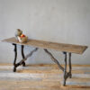 Italian Oak Trestle Console Table