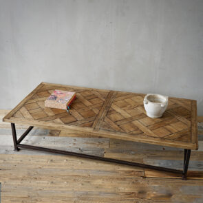 Antique Parquet & Iron Coffee Table