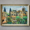 Oil Painting of a French Village Scene