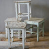 French Rustic Painted Stools