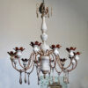 Italian Painted Wood & Iron Chandelier