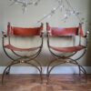 Iron & Leather Curule Chairs