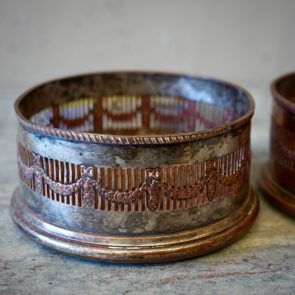 Pair of Silvered Wine Coasters